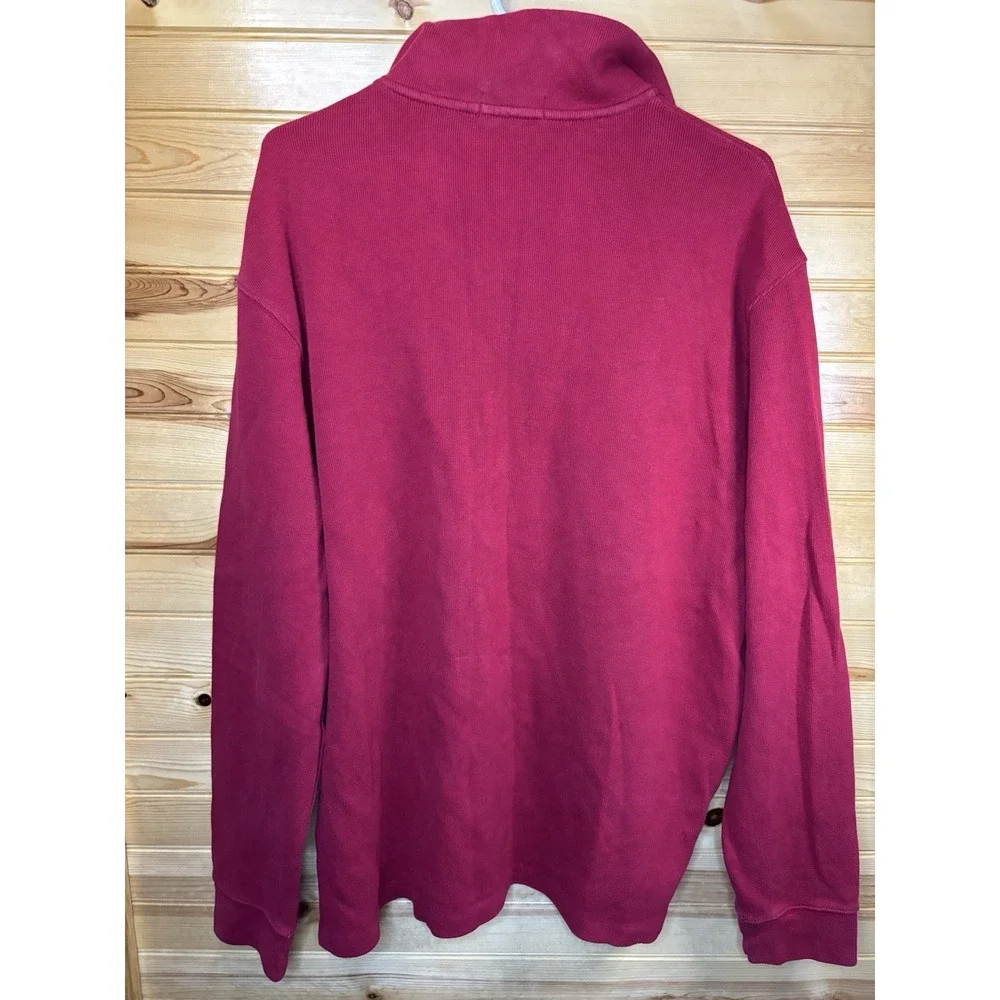 Polo Ralph Lauren 1/4 Zip Pullover Sweater‎ Sweatshirt Men's Size XL Red Stretch